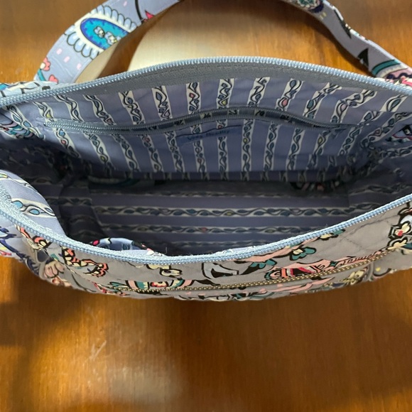 Vera Bradley Lavender Paisley Quilted Crossbody Bag with Teal & Pink Accents - Picture 3 of 3